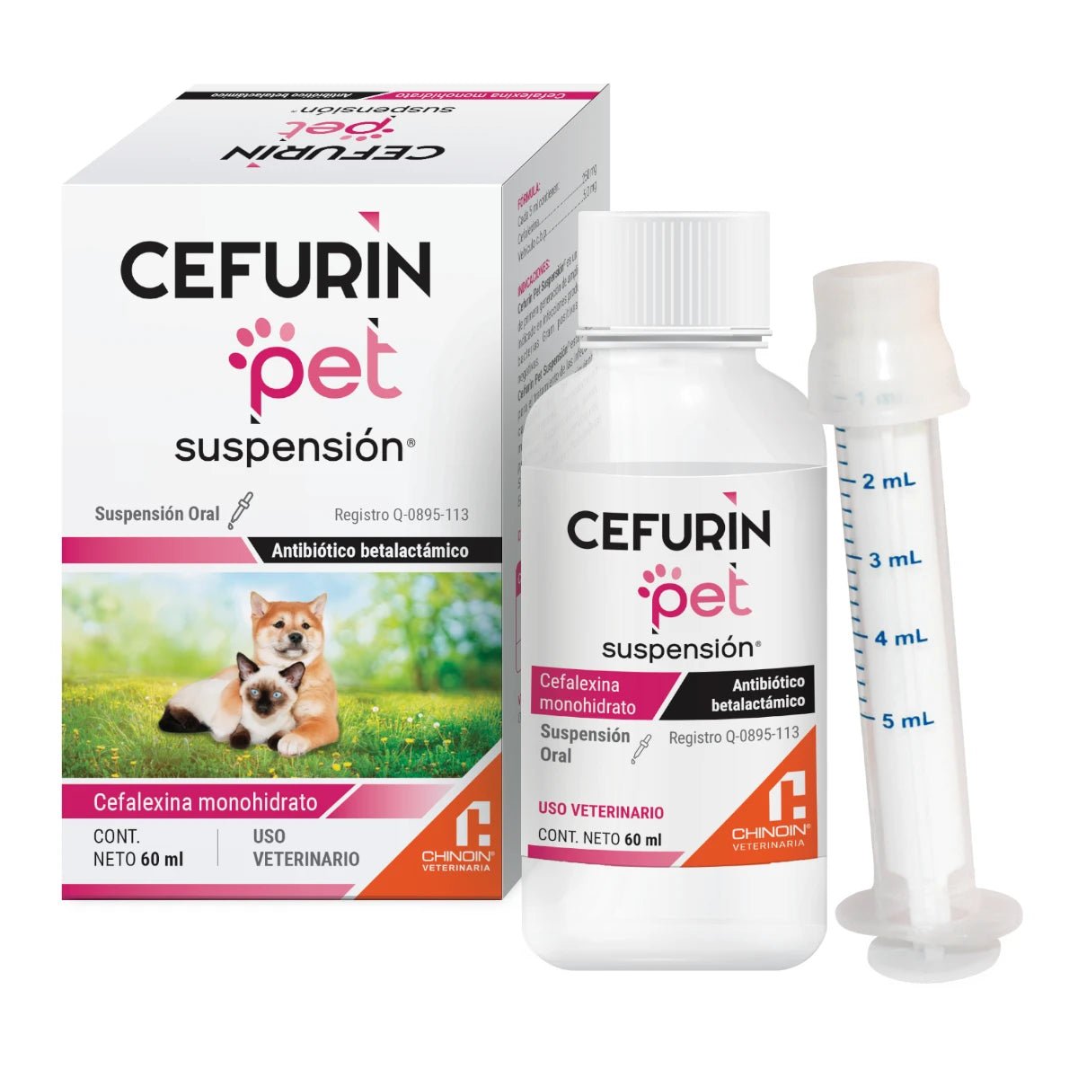 Cefurin Pet Suspensión 60ml Antibiótico para Perros y Gatos