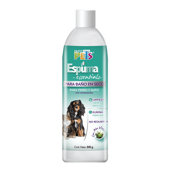 Espuma para baño en seco para perros y gatos