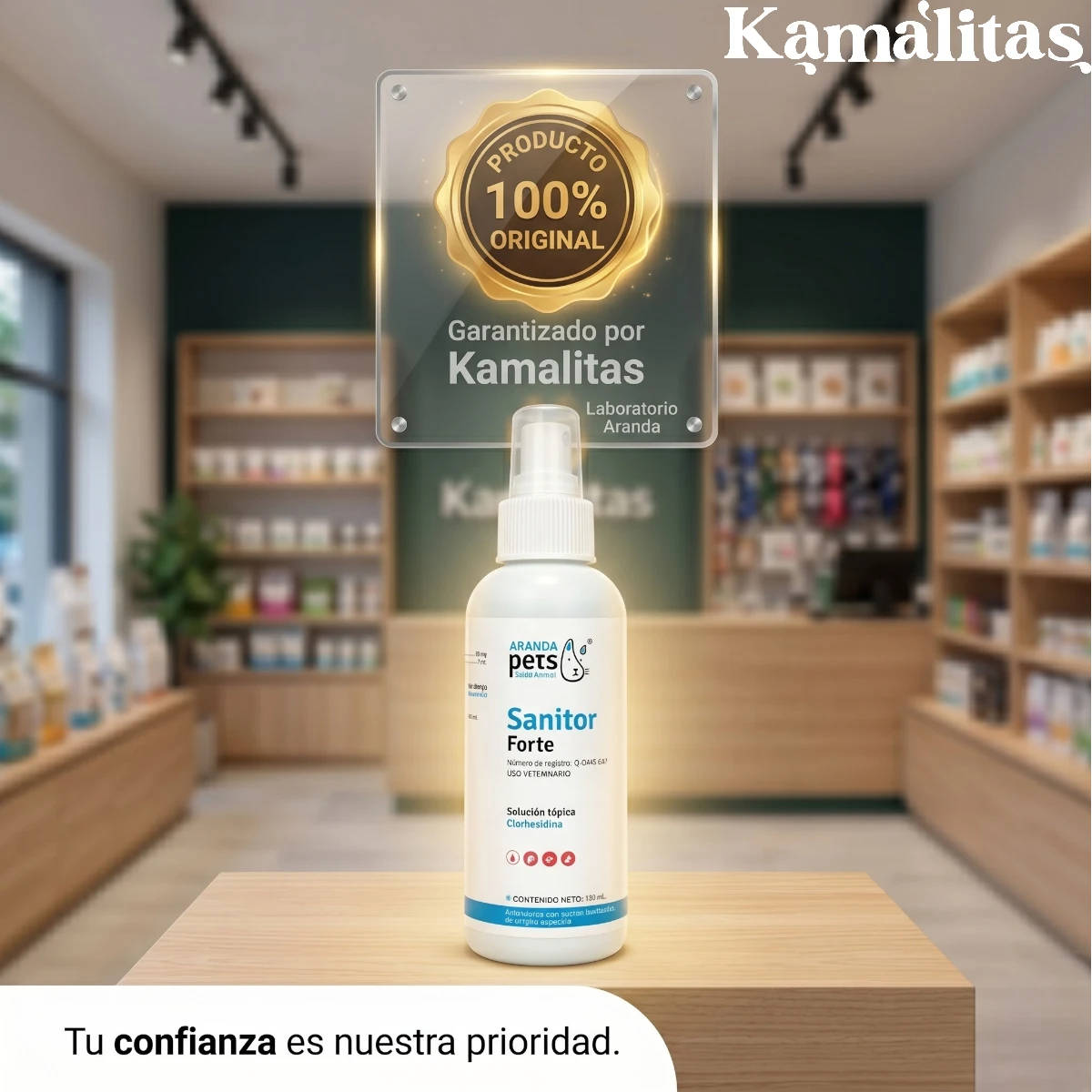 Tu confianza es nuestra prioridad en Kamalitas contamos con Sanitor forte de laboratorio aranda pets 100% original