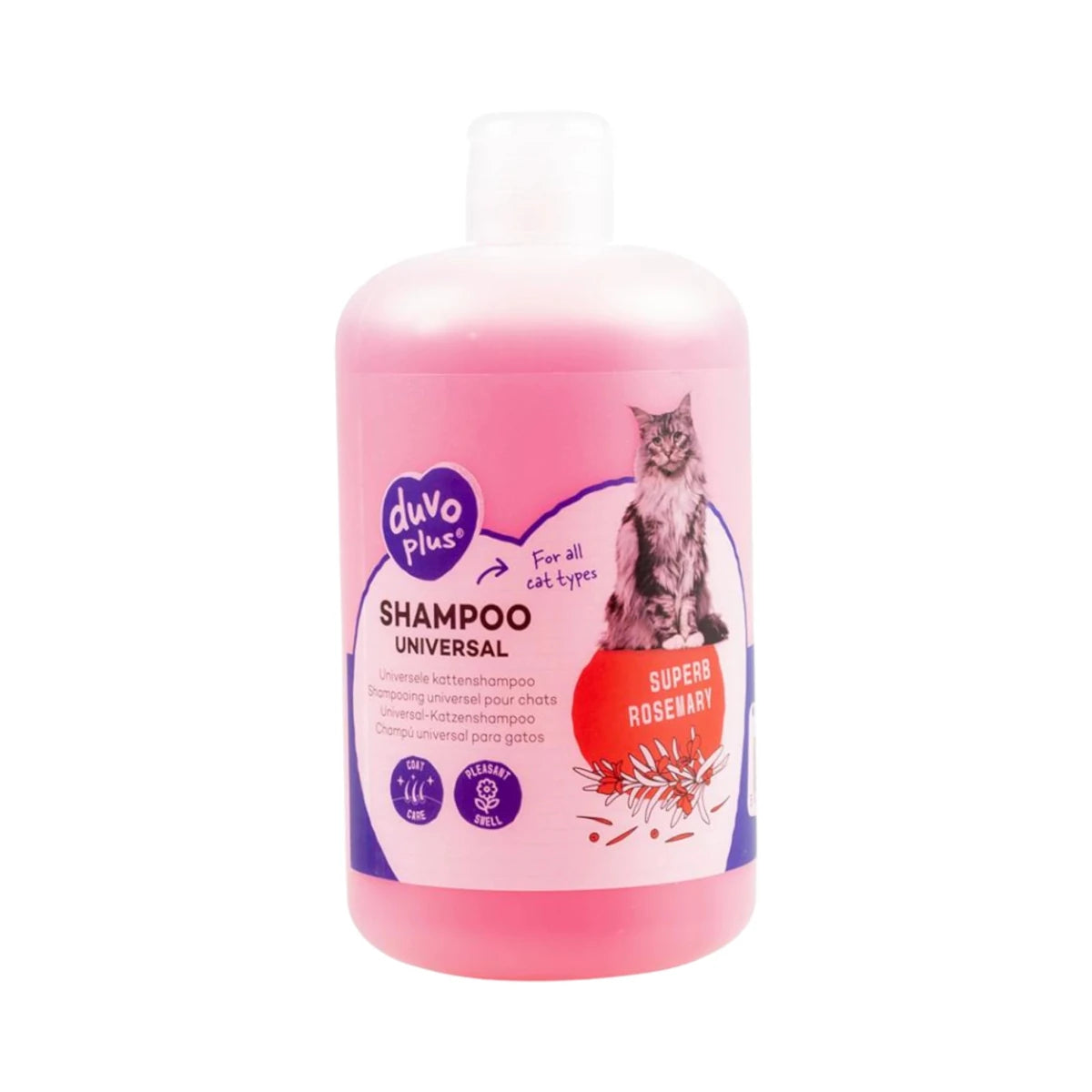 Envase de shampoo para gatos con aroma a romero, sin parabenos, 250 ml