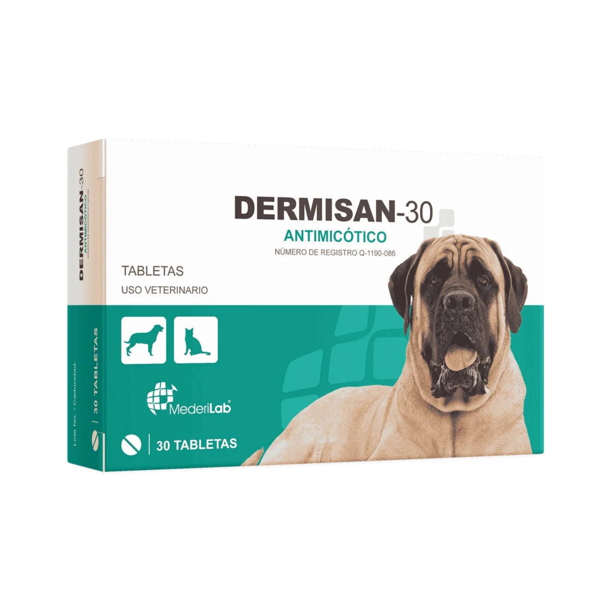 Tabletas Dermisan-30 300 mg con ketoconazol para tratamiento oral de infecciones por hongos en perros