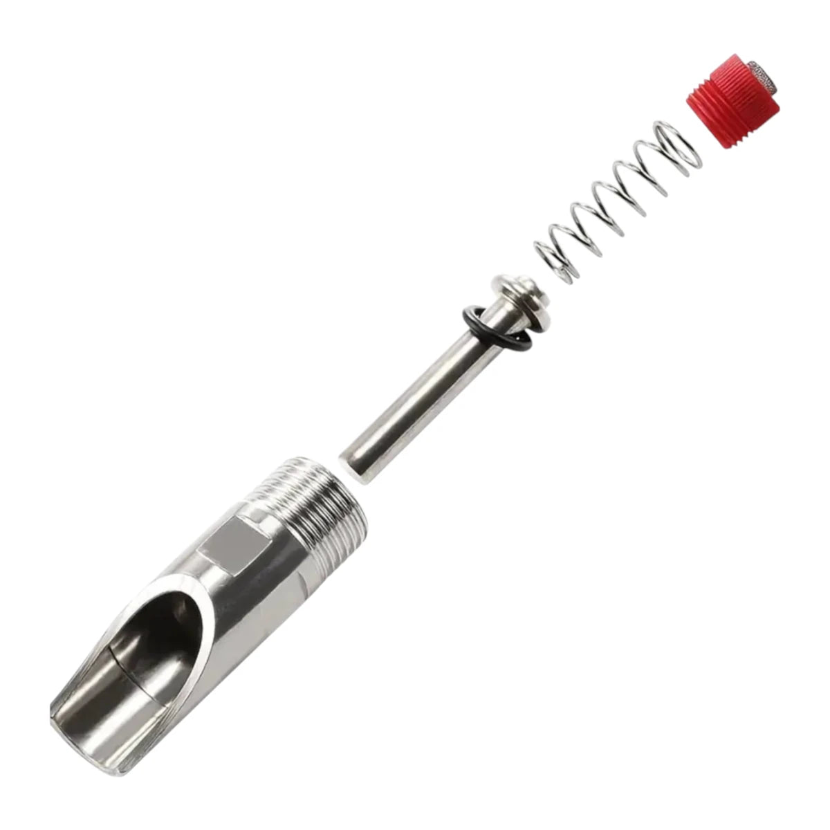 Chupón automático de acero inoxidable desmontado con resorte y filtro para cerdos