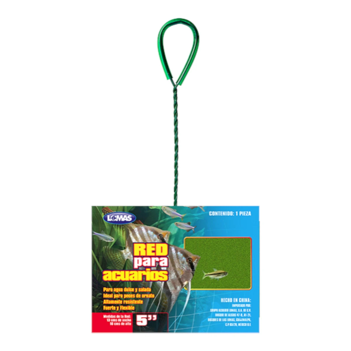 Red transportadora Lomas de 5 pulgadas, tamaño grande con malla elástica de secado rápido para mantenimiento de peceras.