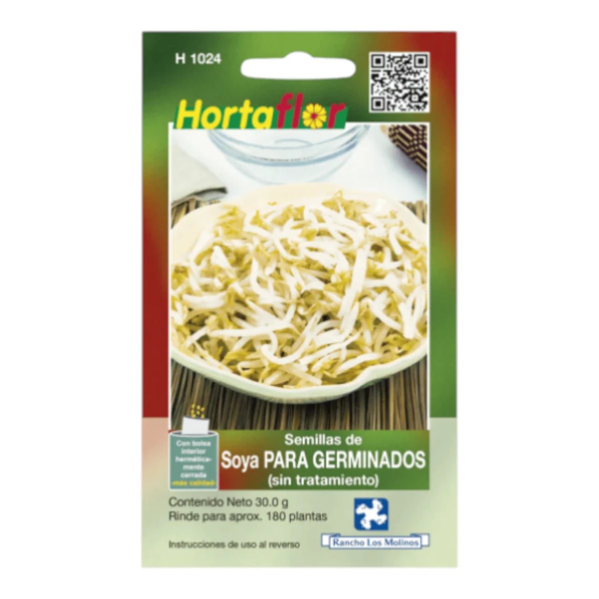 Sobre de semillas de soya seleccionadas especialmente para producción de germinados caseros