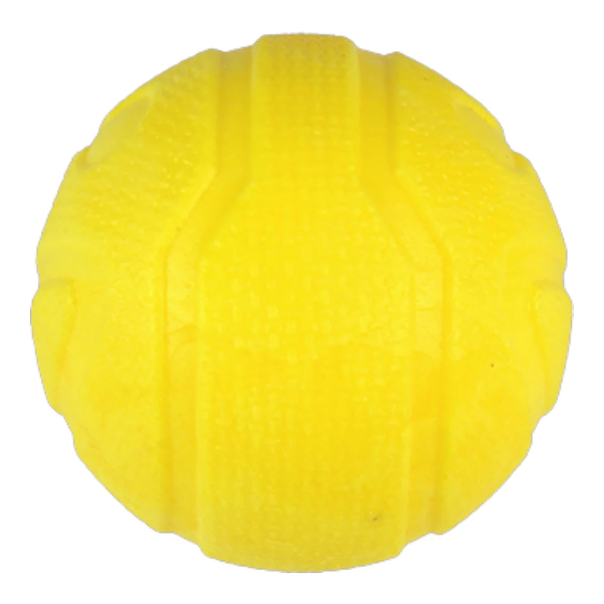 Pelota para perros con aroma a mango en vista frontal, textura sensorial para jugar