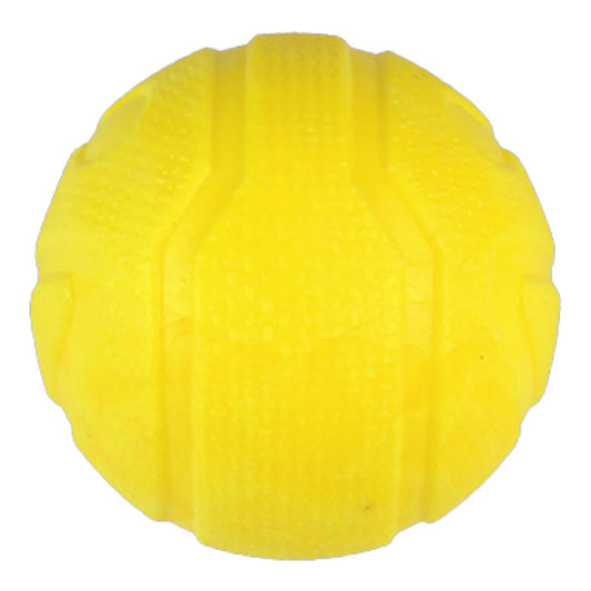 Pelota para perros con aroma a mango en vista frontal, textura sensorial para jugar
