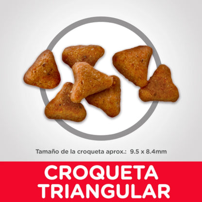Presentacion de corquetas triangulares para gato adulto hilss con tamaño 9mm 