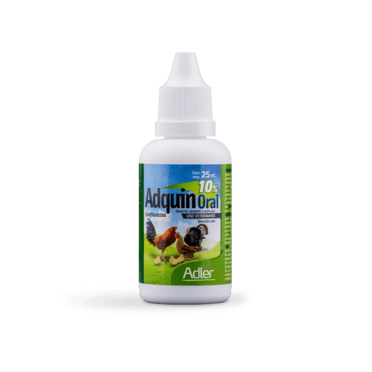 Envase de Adquin Oral 10%, solución antibiótica de enrofloxacina para perros, gatos y aves