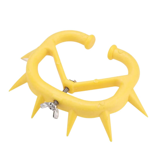 Arete destetador amarillo para becerros con picos plásticos y tornillo de ajuste