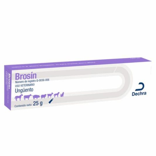 Caja de Brosin Ungüento cicatrizante con antibióticos y antiinflamatorios, indicado para perros, gatos y animales de granja