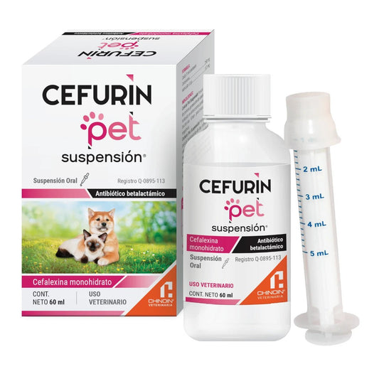 Cefurin Pet Suspensión 60ml Antibiótico para Perros y Gatos
