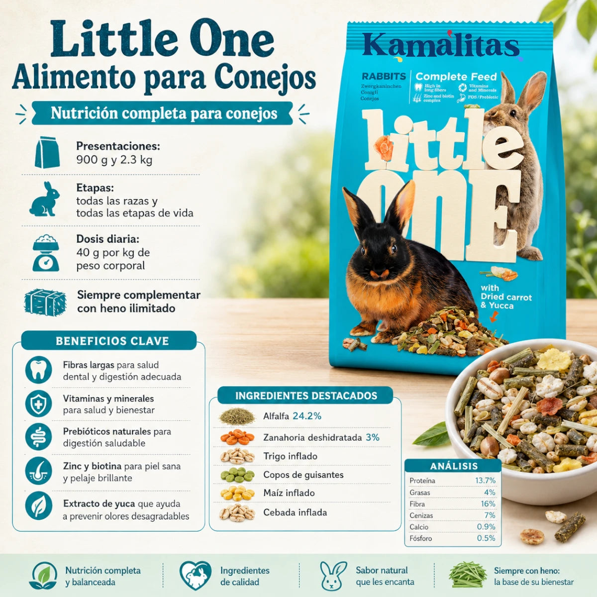 Alimento Little One Conejos - Digestión con Prebióticos