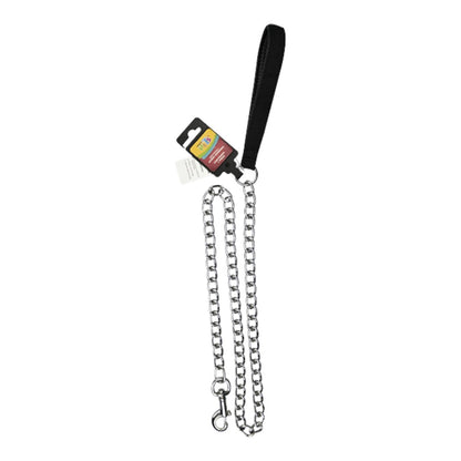 Correa fancy pets con cadena de 3mm y 1.2m de largo. Ideal para paseo de perros tipo doberman o similares