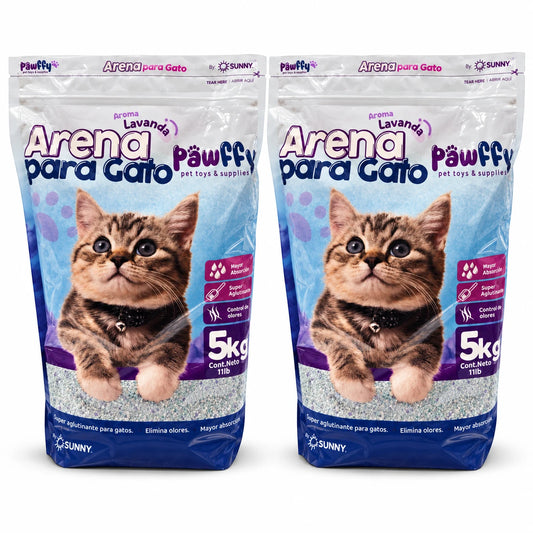 Dúo Arena para Gato Pawffy Lavanda 10 kg - 2 Bolsas