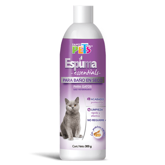 Espuma para baño en seco para gatos