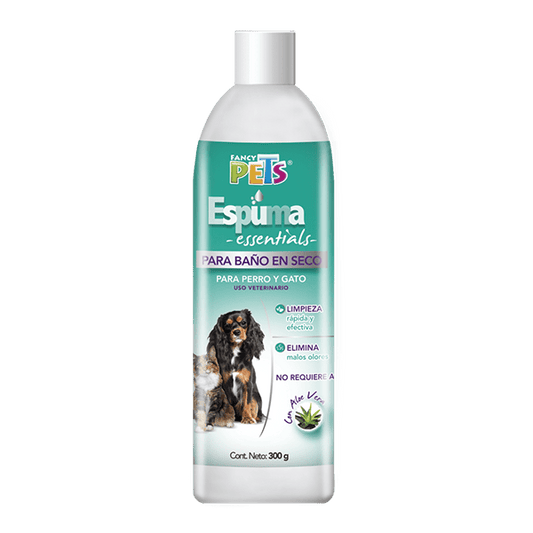 Espuma para baño en seco para perros y gatos