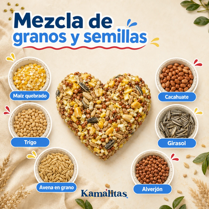maíz, trigo, avena, cacahuate entre otros ingredientes coforman los premios para hamster redkite
