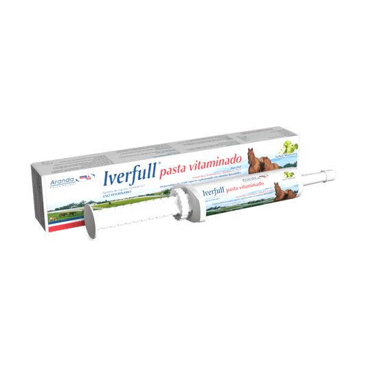 Jeringa de Iverfull Pasta Vitaminada para caballos, fórmula con ivermectina, fenbendazol y vitaminas para desparasitar y fortalecer la salud