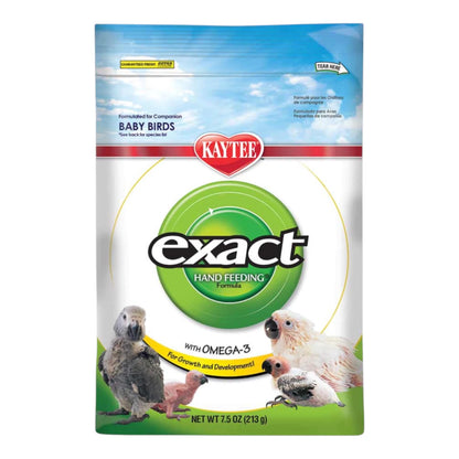 Envase de papilla Kaytee Exact Hand Feeding Formula para alimentación a mano de aves bebé y psitácidos.