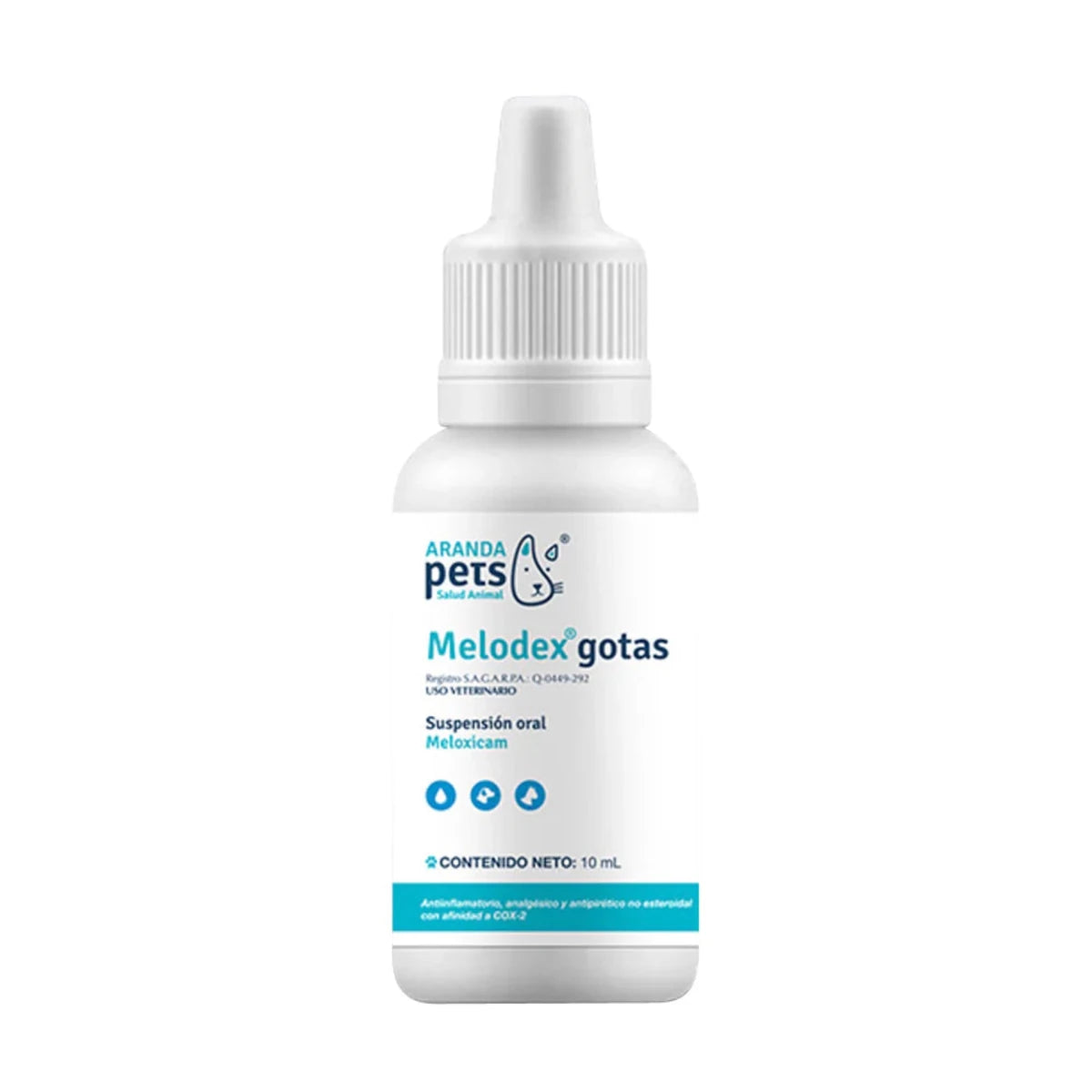 Gotero de Melodex Gotas, antiinflamatorio oral para perros y gatos