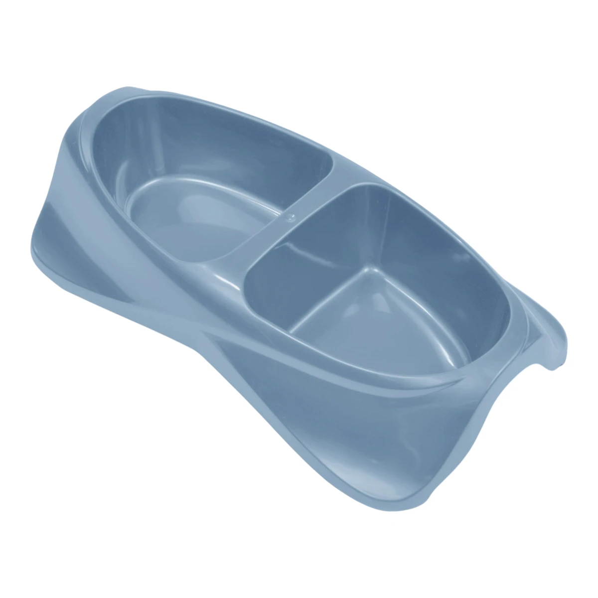Plato color gris  con dos compartimentos con una capacidad ideal de 473 ml (16 oz) en cada lado