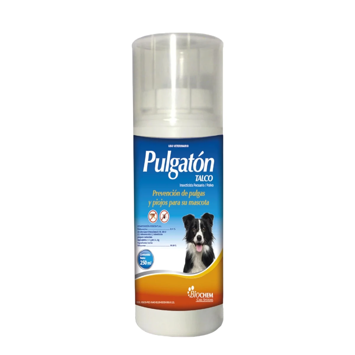 Talco antipulgas Pulgatón de Biochem para perros y gatos, insecticida con deltametrina que elimina pulgas, garrapatas y piojos