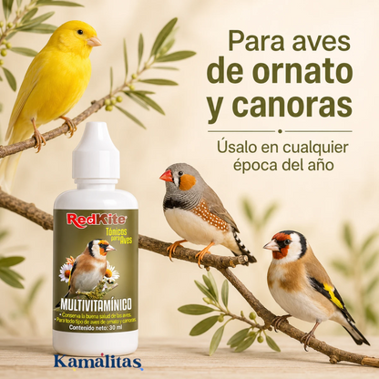 Tónico Multivitamínico RedKite para aves de ornato y aves canoras