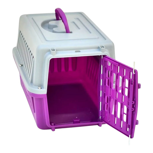 Transportadora Ocean Pets abierta para gatos y pequeñas mascotas con puerta frontal y diseño ventilado