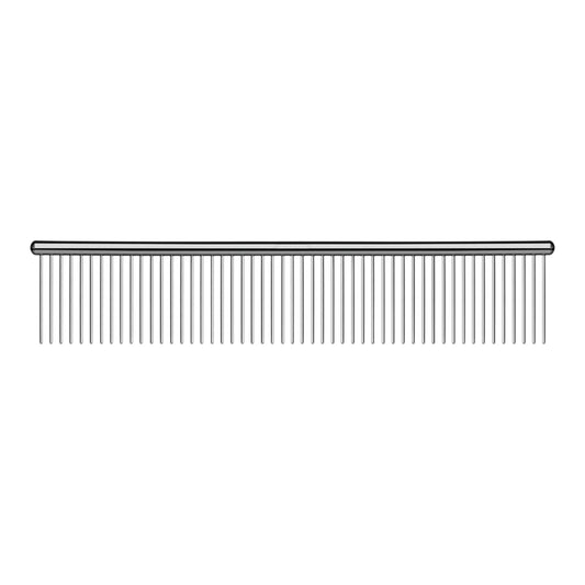 peine metálico Petunius by Sunny para perro de pelo largo y corto de 19 cm, con puntas de acero inoxidable y separación amplia