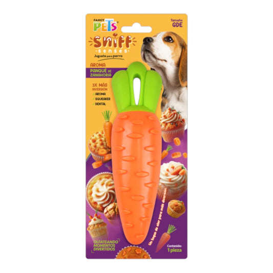 Empaque del juguete de zanahoria para perros con aroma a panqué y squeaker