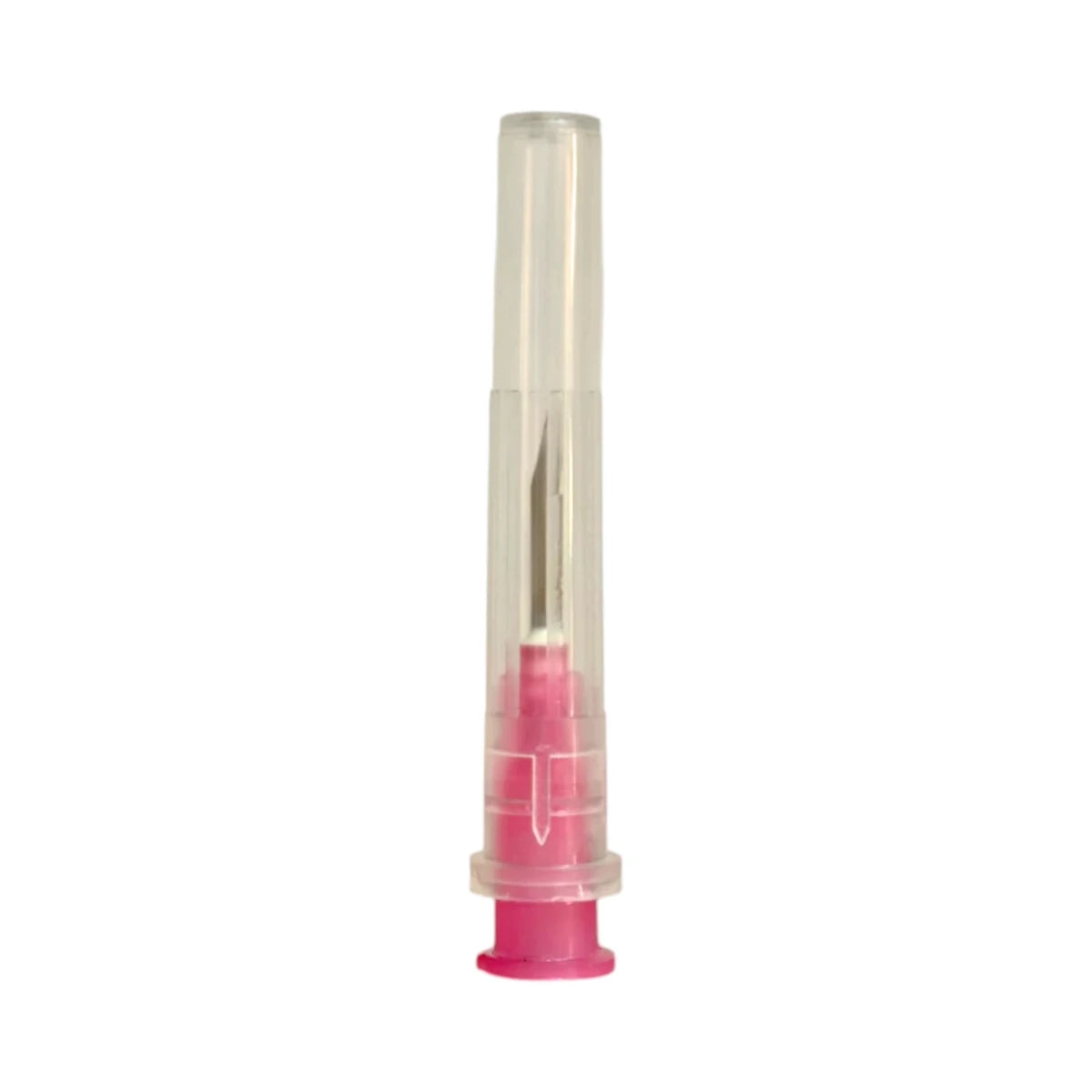 Aguja Estéril veterinaria 18G x ½” de acero inoxidable con cono rosa para animales grandes