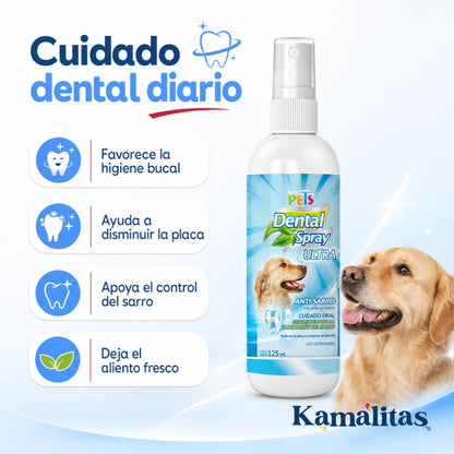 Spray Dental Ultra como alternativa para perros poco acostumbrados al cepillado.
