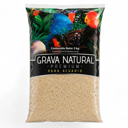 Arena sílica Lomas 3 kg para acuario, sustrato natural de grano fino ideal para decoración, acuarios plantados y peceras de agua dulce o salada, disponible en Kamalitas