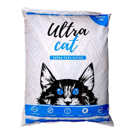 Empaque frontal de la arena para gato Ultra Cat de 6kg, de minerales naturales.