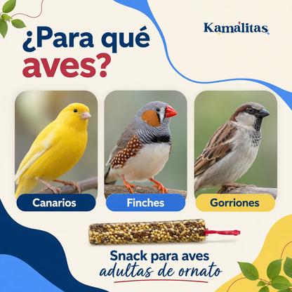 Barrita de semillas RedKite indicada como snack complementario para canarios, finches y gorriones adultos