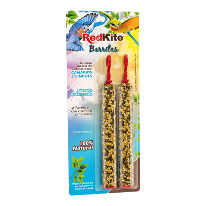 Barritas de semillas RedKite para canarios y finches, presentación con 2 piezas de 26 g cada una