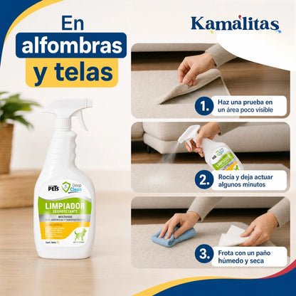 Cómo aplicar Deep Clean en alfombras y telas realizando primero una prueba en una zona poco visible