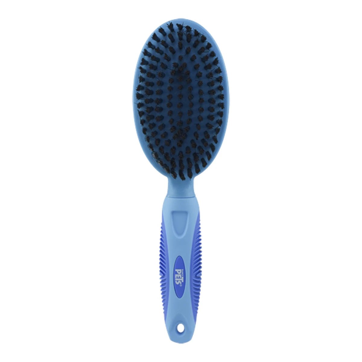 Detalle de las cerdas de nailon del cepillo Fancy Pets, que ayudan a distribuir aceites naturales para un pelo brillante, en Kamalitas.