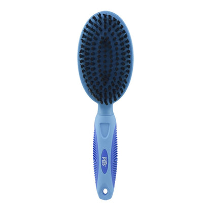 Detalle de las cerdas de nailon del cepillo Fancy Pets, que ayudan a distribuir aceites naturales para un pelo brillante, en Kamalitas.