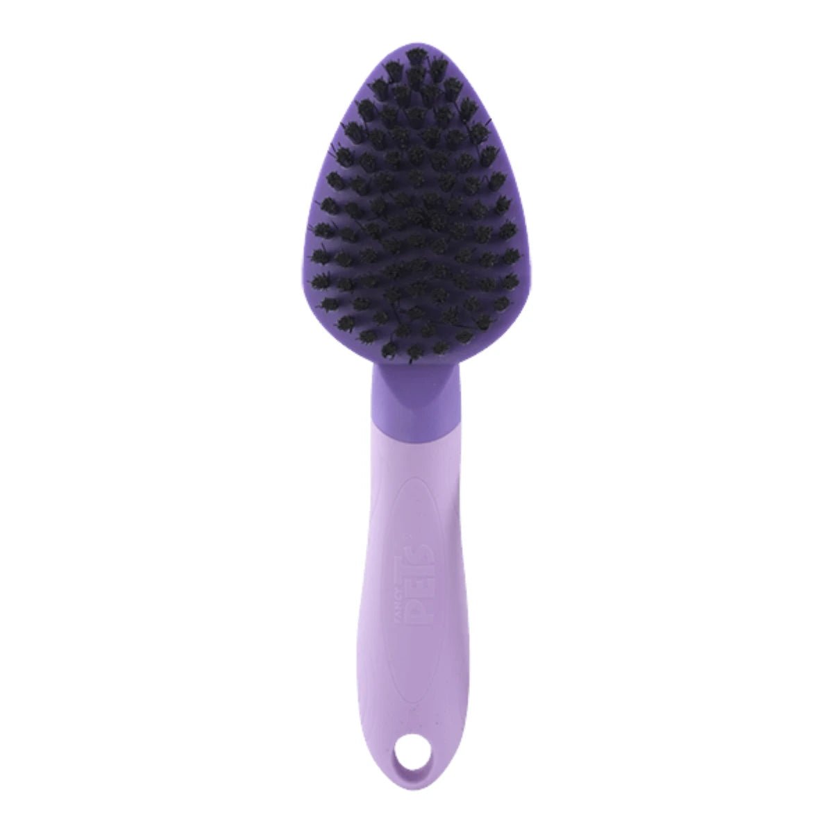 Acercamiento al lado de cerdas de plástico del cepillo Expert, diseñadas para proporcionar brillo y sedosidad al manto del gato, en Kamalitas.
