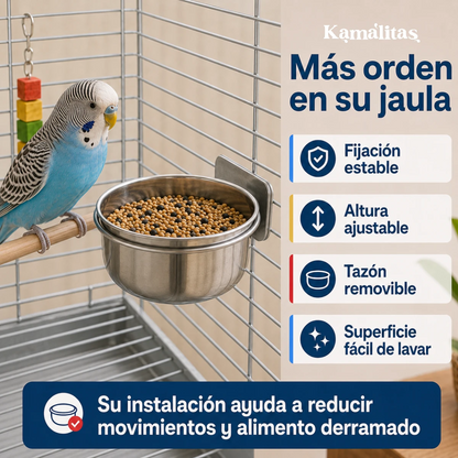 Tazon montado dentro de una jaula con su abrazadera