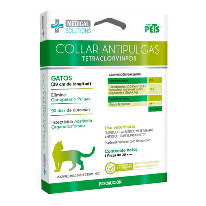 empaque del collar antipulgas para gatos con duración de hasta 90 días