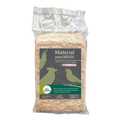 Empaque frontal de material para nido Sisal Fibre con mezcla de fibra de coco y henequén de 50 gramos, ideal para aves pequeñas, en Kamalitas.