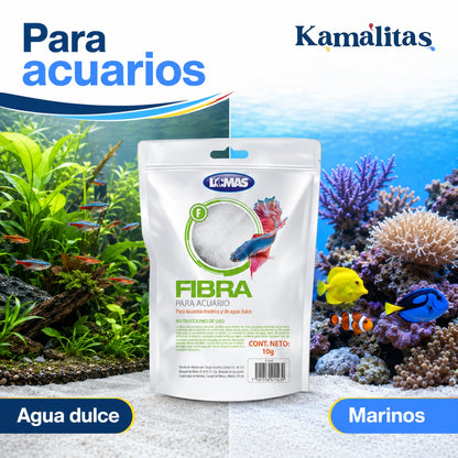 Fibra filtrante Lomas compatible con acuarios de agua dulce y acuarios marinos.