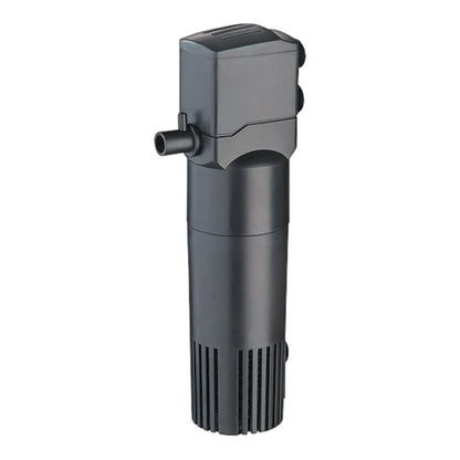 Filtro interno sumergible AquaJet 500 de color negro, diseño compacto y discreto para acuarios de hasta 80 litros, disponible en Kamalitas.