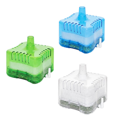Filtro interno de caja Lomas AquaJet 25 para acuarios de hasta 25 litros, disponible en verde, azul y transparente