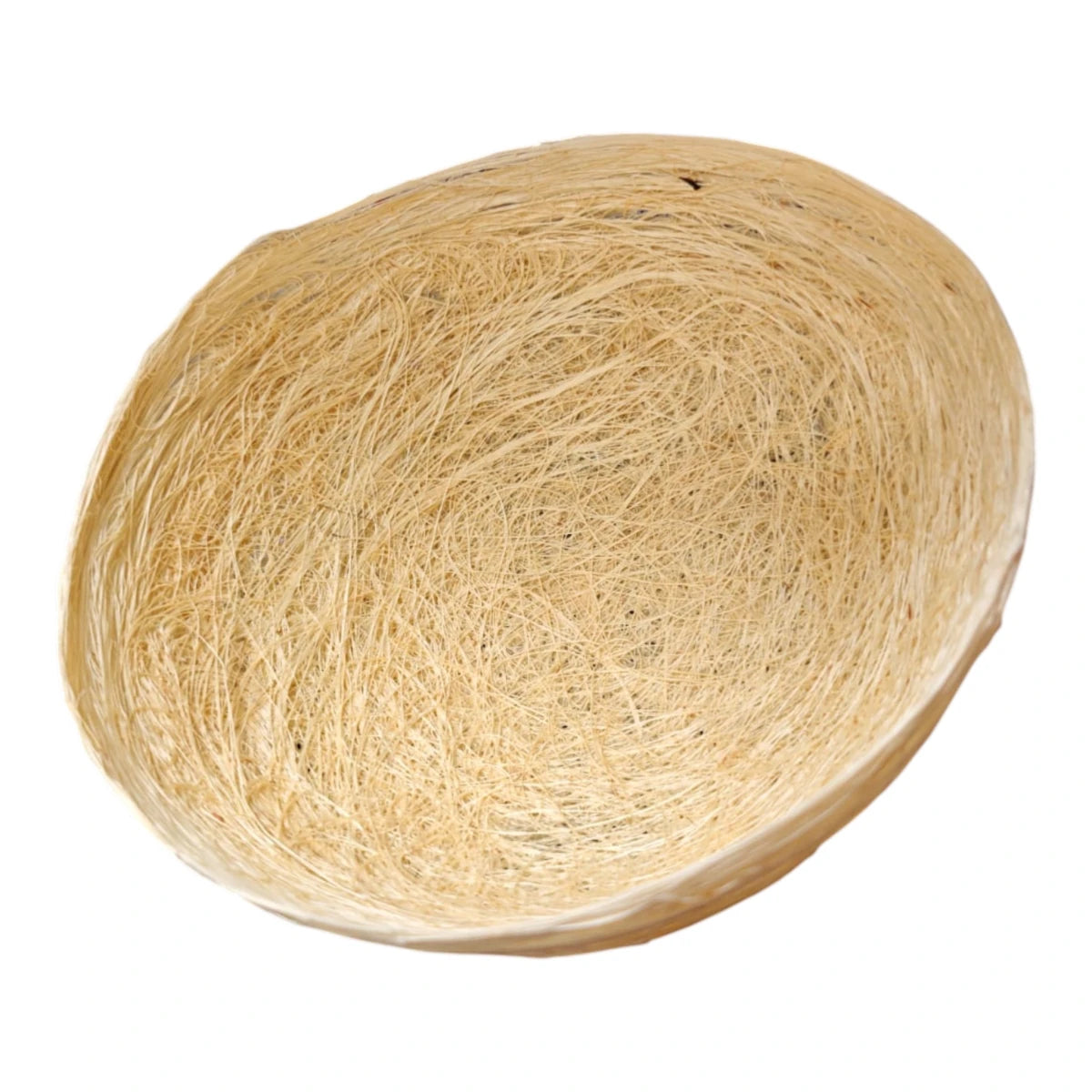 Forro de nido fabricado con fibra natural de ixtle, ideal para la anidación de canarios y jilgueros o palomas