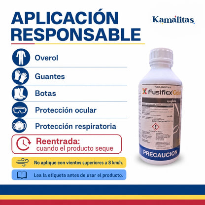Equipo de protección recomendado para aplicar Fusiflex Gold y reentrada cuando el producto se haya secado