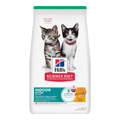 Saco de alimento Hill's Science Diet Indoor Kitten sabor pollo para gatitos de interior.