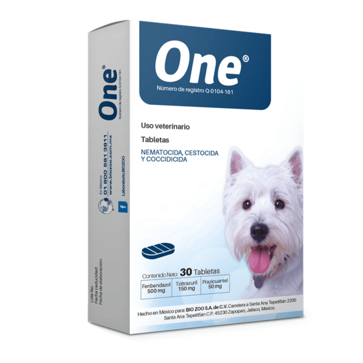 Caja de One Pastilla Desparasitante con 60 tabletas para perros, fórmula oral con fenbendazol, toltrazuril y prazicuantel